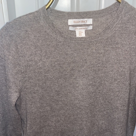 Ellen Tracy 2 ply Heather gray cashmere sweater - Picture 8 of 8